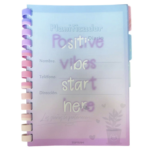 CUADERNO PLANIFICADOR TOP TEAM CON ARILLO MAGNÉTICO B5, COLORES DEGRADADOS