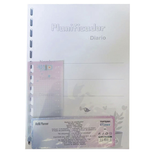 REFILL PARA CUADERNO TOP TEAM PLANIFICADOR B5 COLORES DEGRADADOS