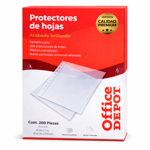 PROTECTORES DE HOJAS TRANSPARENTES BRILLANTE T/C 200PZA