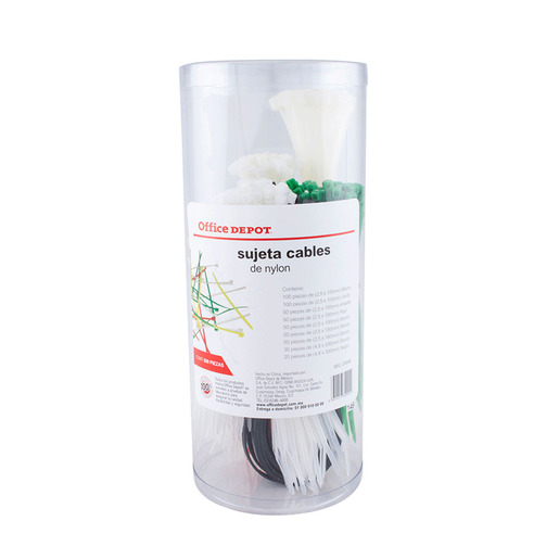 PAQUETE CON OFFICE DEPOT 500 AMARRES DIF. MEDIDAS (NYLON)
