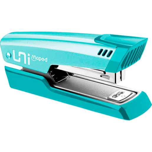 Engrapadora Maped Pastel de media tira. Diseño elegante en tonos pastel que aporta estilo al escritorio. Compatible con grapas estándar. Mecanismo suave para un engrapado eficiente.