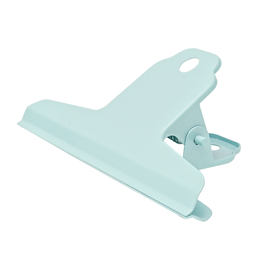 Clip metálico iStudy grande de 10 cm en colores pastel (verde menta, morado, rosado). Tamaño extra grande ideal para sujetar documentos voluminosos o como marcador de libros. Diseño moderno y decorativo.