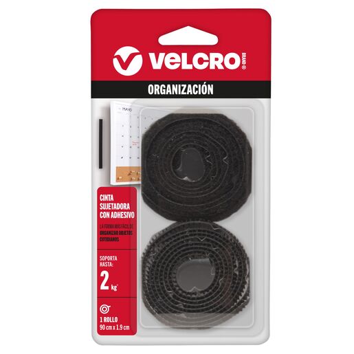 Velcro marca VELCRO con cierre de gancho y bucle. Sujecion firme, ajustable y reutilizable para organizar cables, sujetar tela y proyectos DIY.