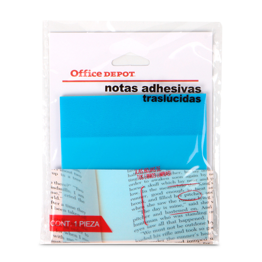 Notas adhesivas marca Office Depot reposicionables para recordatorios, marcar paginas y organizar ideas. Adhesivo que se despega sin danar, perfecto para estudio, oficina y planificacion.