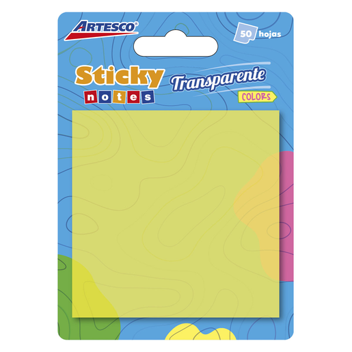 NOTAS ADHESIVAS TRANSPARENTES AMARILLAS 3X3 50H