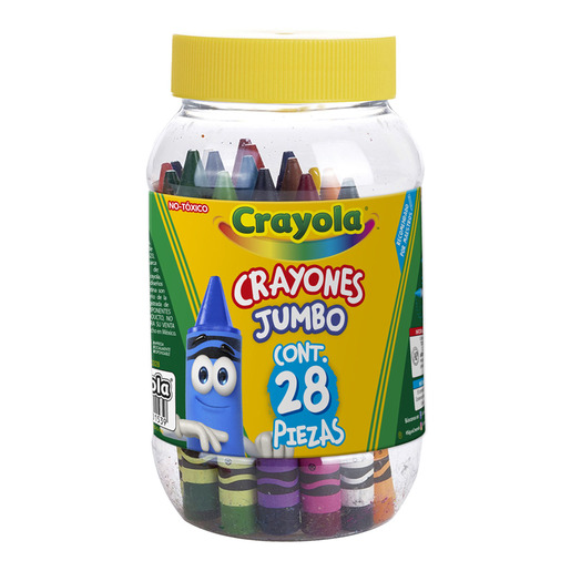 Crayones marca Crayola de cera con colores intensos y aplicacion suave sobre papel y carton. Resistentes a la ruptura, perfectos para los mas pequenos.
