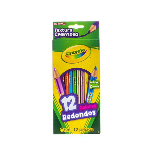 Lápices de colores marca Crayola con mina pigmentada y resistente. Trazos suaves, intensos y mezclables para dibujo, coloreado y proyectos escolares.