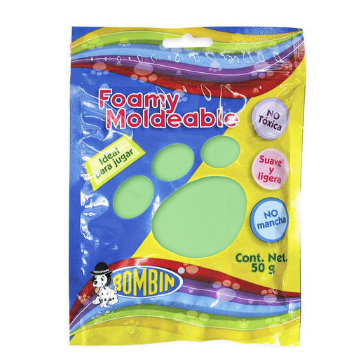 Foamy marca Bombin de textura suave y colores vivos para manualidades, decoracion y proyectos escolares. Facil de cortar, pegar y moldear.