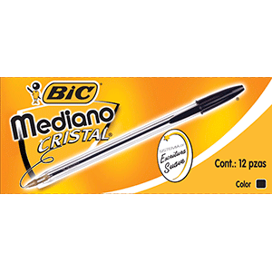 Boligrafo marca Bic de tinta fluida y trazo uniforme. Escritura comoda y duradera para uso diario en escuela y oficina.