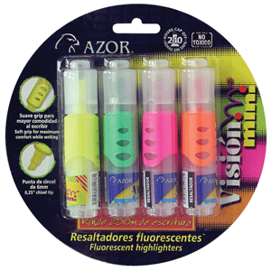 RESALTADOR VISION MINI B/4 COL. SURTIDOS