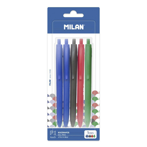 Boligrafo marca Milan de tinta fluida y trazo uniforme. Escritura comoda y duradera para uso diario en escuela y oficina.
