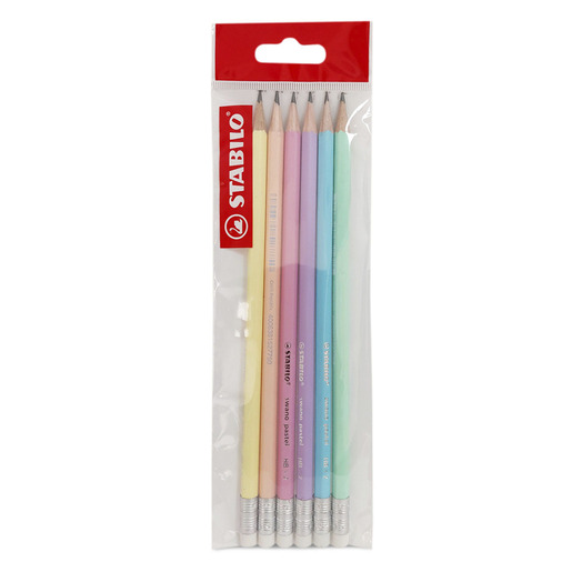 Lapices de grafito marca Stabilo para escritura y dibujo. Mina resistente con trazo uniforme y oscuro, facil de borrar. Acabado clasico para uso escolar y de oficina.