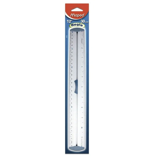 Regla marca Maped de medicion precisa con escala clara y resistente. Indispensable para tareas escolares, dibujo tecnico y oficina.