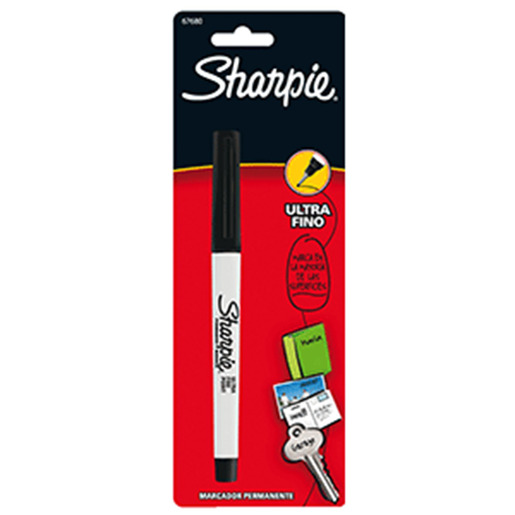 Marcador permanente marca Sharpie de tinta resistente al agua y al desvanecimiento. Escribe sobre papel, cartón, plástico, metal, vidrio y madera. Ideal para etiquetar y marcar en oficina, taller y bodega.