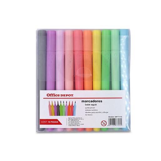 Marcadores con tinta de alta cobertura y colores vibrantes. Versatiles para escuela, oficina, arte y manualidades.