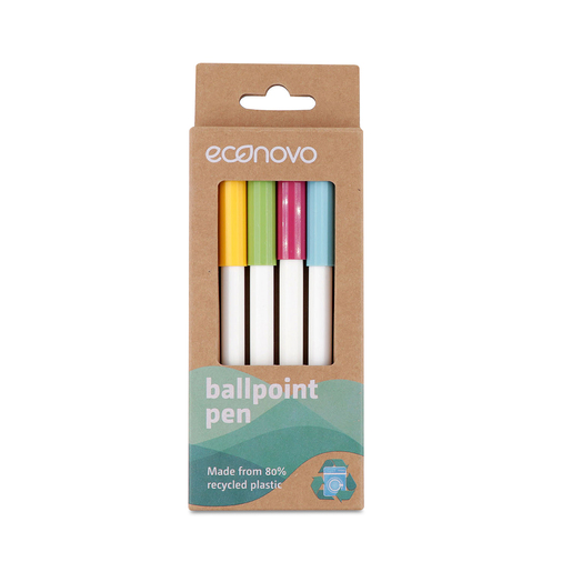 Boligrafo marca Econovo de tinta fluida y trazo uniforme. Escritura comoda y duradera para uso diario en escuela y oficina.