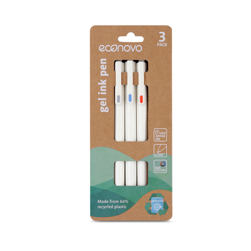 Bolígrafo de gel marca Econovo con tinta fluida y secado rápido. Trazo nítido y constante, ideal para escritura cómoda en clase, oficina y planners.