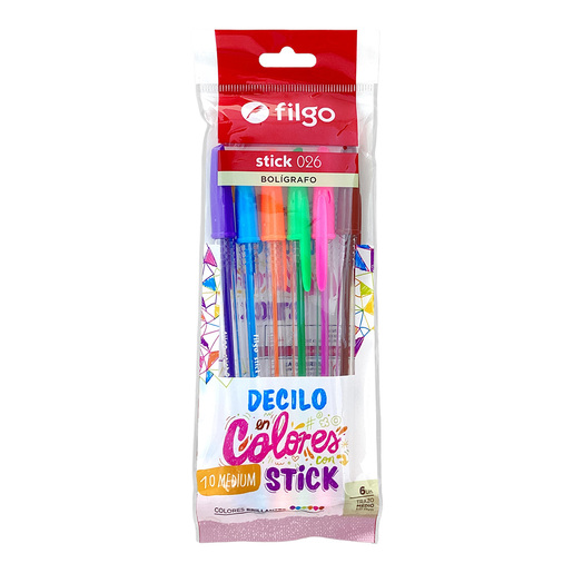 BOLIGRAFO FILGO 1.0MM 6U BRILLANTE