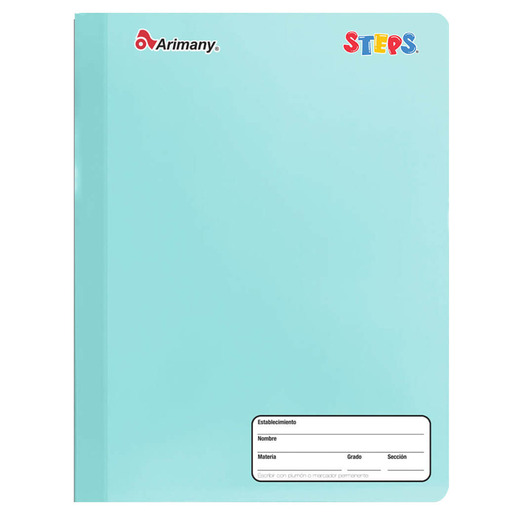 Cuaderno cosido marca Arimany con encuadernacion reforzada. Hojas planas al escribir y mayor durabilidad para uso intensivo en clase. Tipo de rayado: Lineas.