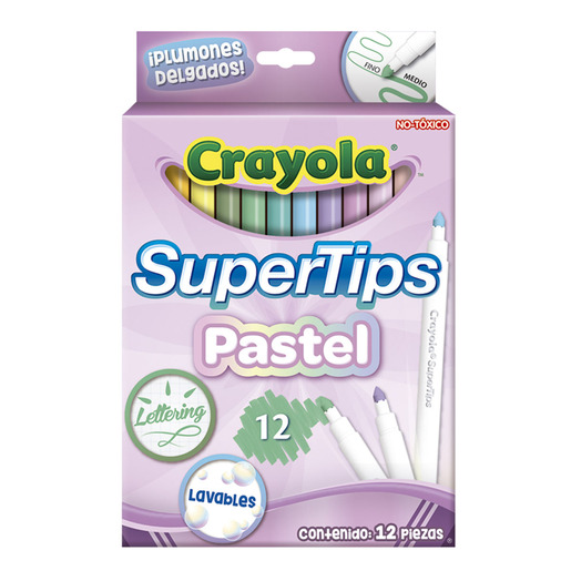 Marcadores marca Crayola con tinta de alta cobertura y colores vibrantes. Versatiles para escuela, oficina, arte y manualidades.