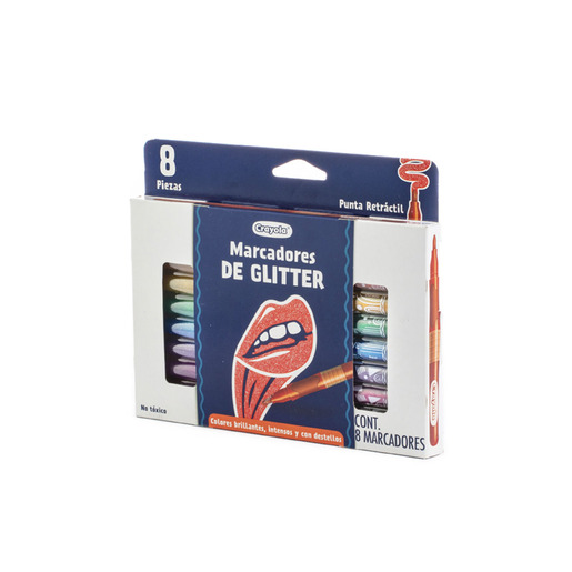 MARCADORES CRAYOLA ALTERNATIVE GLITTER 8U