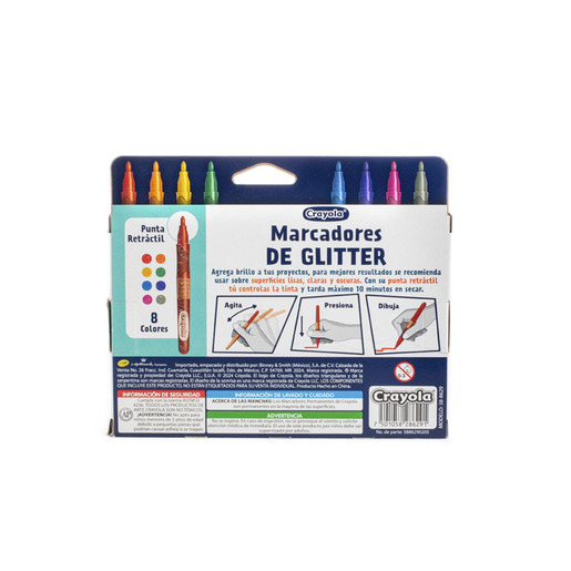 MARCADORES CRAYOLA ALTERNATIVE GLITTER 8U