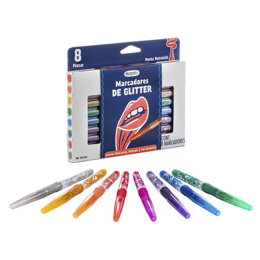 MARCADORES CRAYOLA ALTERNATIVE GLITTER 8U