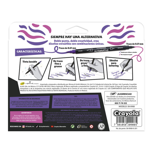 MARCADORES CRAYOLA ALTERNATIVE DUALES 8U