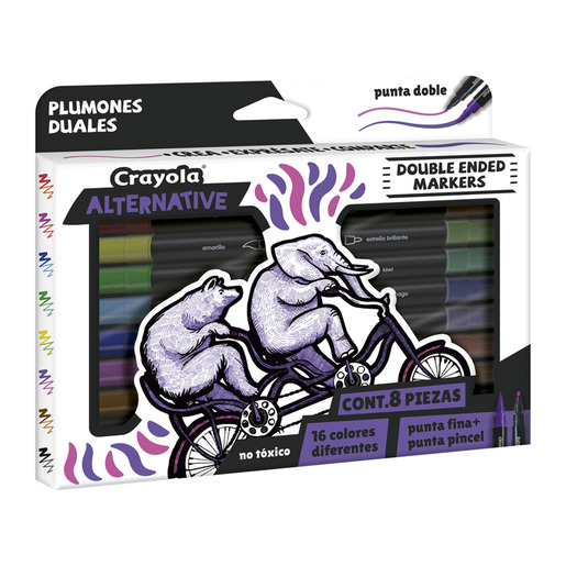 MARCADORES CRAYOLA ALTERNATIVE DUALES 8U
