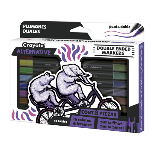 MARCADORES CRAYOLA ALTERNATIVE DUALES 8U