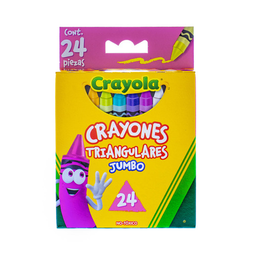 Crayones marca Crayola de cera con colores intensos y aplicación suave sobre papel y cartón. Resistentes a la ruptura, perfectos para los más pequeños.