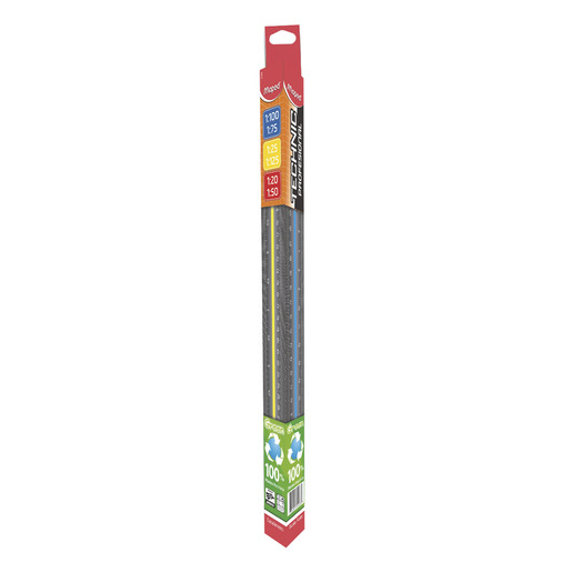 Escalimetro marca Maped con multiples escalas para dibujo tecnico y arquitectonico. Material resistente con marcas claras y precisas.