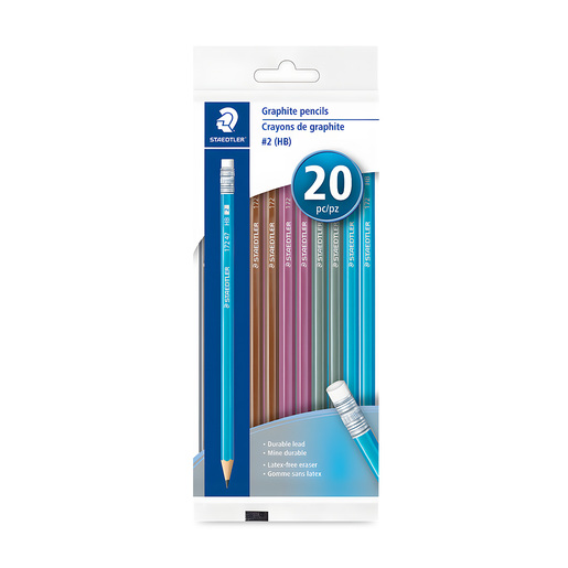 Lápices de grafito marca Staedtler para escritura y dibujo. Mina resistente con trazo uniforme y oscuro, fácil de borrar. Acabado clásico para uso escolar y de oficina.