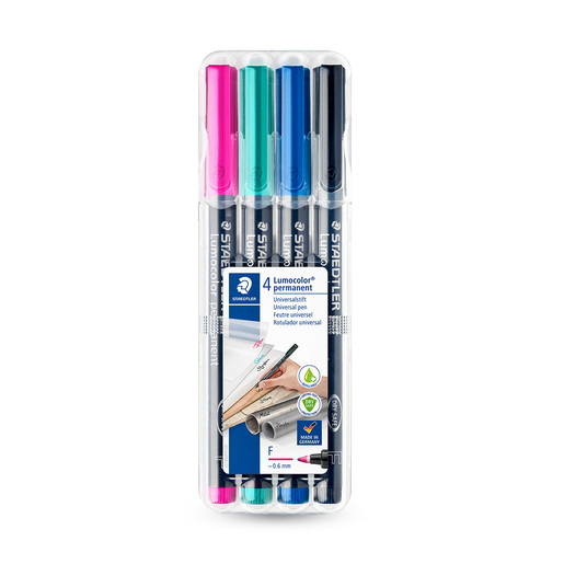 Marcadores marca Staedtler con tinta de alta cobertura y colores vibrantes. Versatiles para escuela, oficina, arte y manualidades.