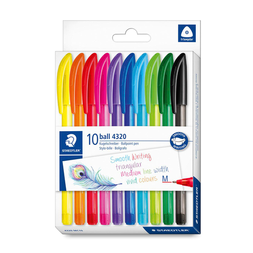Boligrafo marca Staedtler de tinta fluida y trazo uniforme. Escritura comoda y duradera para uso diario en escuela y oficina.