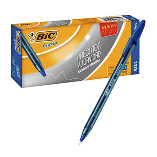 Boligrafo marca BIC de tinta fluida y trazo uniforme. Escritura comoda y duradera para uso diario en escuela y oficina.