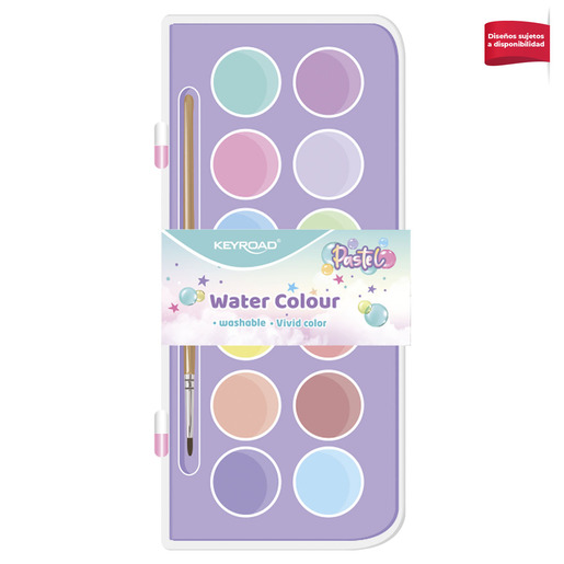 Acuarelas marca Keyroad de colores transparentes y mezcla suave. Ideales para ilustracion, dibujo y tecnicas humedas en escuela y arte.