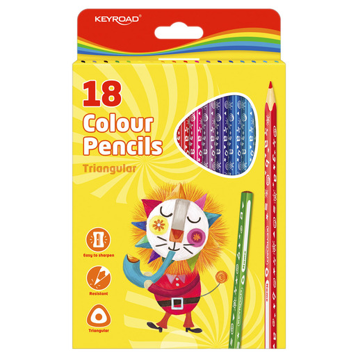 Lapices de colores marca Keyroad con mina pigmentada y resistente. Trazos suaves, intensos y mezclables, ideales para dibujo, coloreado y proyectos escolares.