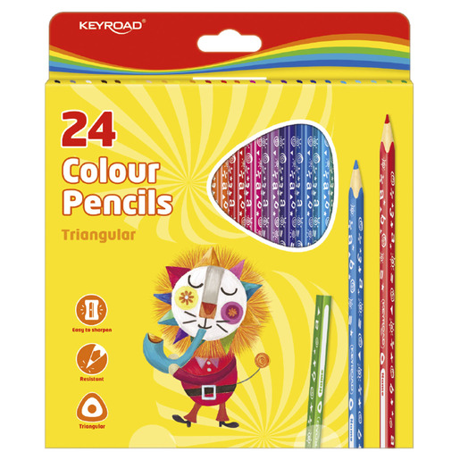 Lapices de colores marca Keyroad con mina pigmentada y resistente. Trazos suaves, intensos y mezclables, ideales para dibujo, coloreado y proyectos escolares.