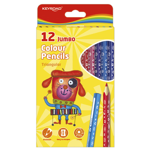 Lapices de colores marca Keyroad con mina pigmentada y resistente. Trazos suaves, intensos y mezclables, ideales para dibujo, coloreado y proyectos escolares.