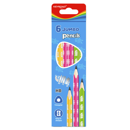 LAPIZ DE GRAFITO KEYROAD TRIANGULAR JUMBO 6U
