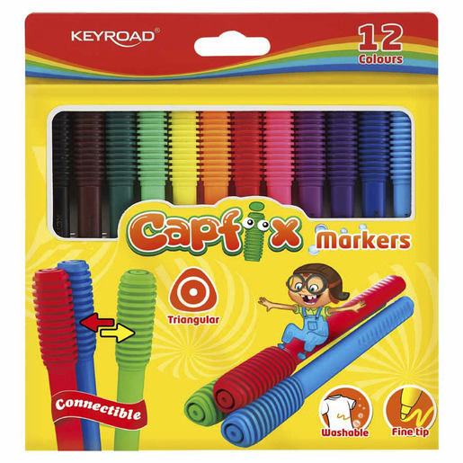 Marcadores marca Keyroad con tinta de alta cobertura y colores vibrantes. Versatiles para escuela, oficina, arte y manualidades.