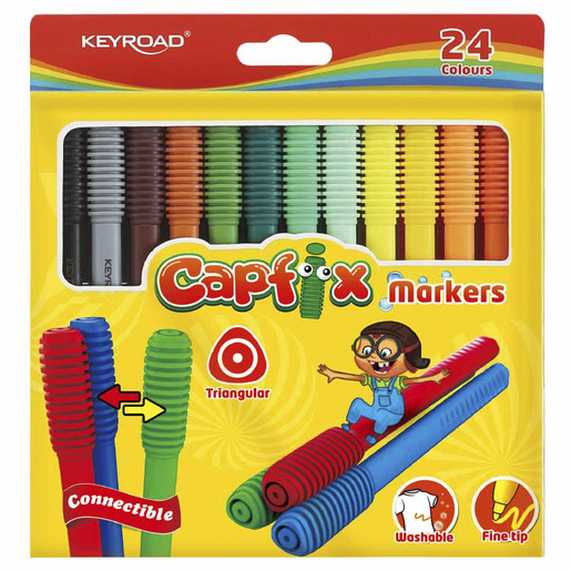 Marcadores marca Keyroad con tinta de alta cobertura y colores vibrantes. Versatiles para escuela, oficina, arte y manualidades.