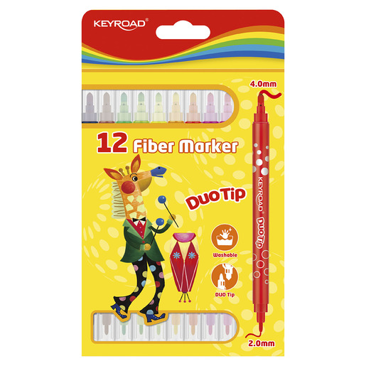 Marcadores de doble punta marca Keyroad con punta fina y punta brush. Versatiles para caligrafia, lettering, ilustracion y arte. Tinta vibrante de alta cobertura.