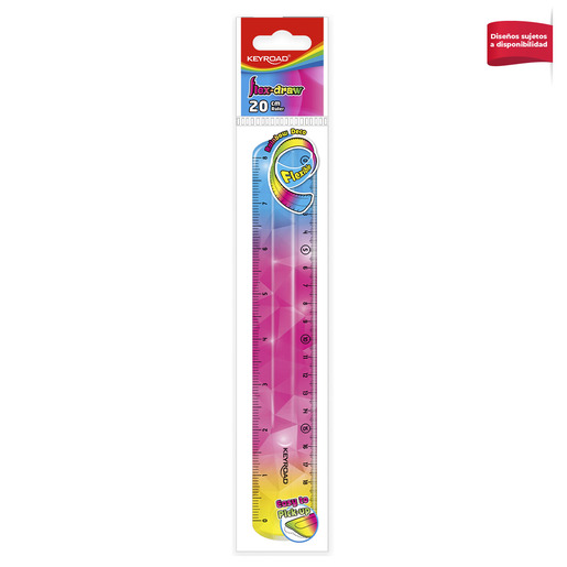 Regla marca Keyroad de medición precisa con escala clara y resistente. Indispensable para tareas escolares, dibujo técnico y oficina.