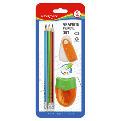 Set escolar marca Keyroad con utiles complementarios listos para usar. Ahorra tiempo y dinero con productos coordinados para escuela, oficina o regalo.