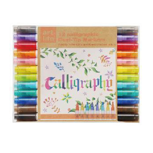 Marcadores de doble punta marca Tree in Art con punta fina y punta brush. Versatiles para caligrafia, lettering, ilustracion y arte. Tinta vibrante de alta cobertura.