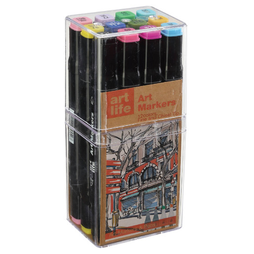 Marcadores de doble punta marca Tree in Art con punta fina y punta brush. Versatiles para caligrafia, lettering, ilustracion y arte. Tinta vibrante de alta cobertura.
