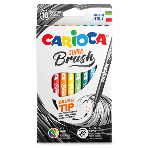 Marcadores marca Carioca con tinta de alta cobertura y colores vibrantes. Versatiles para escuela, oficina, arte y manualidades.