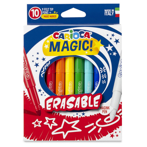 Marcadores marca Carioca con tinta de alta cobertura y colores vibrantes. Versátiles para escuela, oficina, arte y manualidades.
